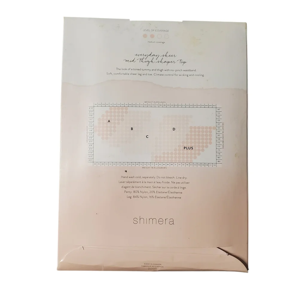 Shimera Sheer Tights Women's Size Plus Black Beige - 4 Pair